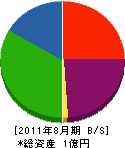 大幸建設 貸借対照表 2011年8月期 大幸建設 貸借対照表 2011年8月期