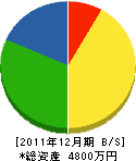 金子設備工業 貸借対照表 2011年12月期 金子設備工業 貸借対照表 2011年12月期