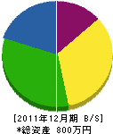 川瀬造園 貸借対照表 2011年12月期 川瀬造園 貸借対照表 2011年12月期