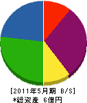 三栄建設 貸借対照表 2011年5月期 三栄建設 貸借対照表 2011年5月期