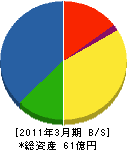 アイレック技建 貸借対照表 2011年3月期 アイレック技建 貸借対照表 2011年3月期