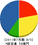 理水化学 貸借対照表 2011年7月期 理水化学 貸借対照表 2011年7月期