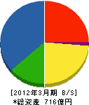 東光電気工事 貸借対照表 2012年3月期 東光電気工事 貸借対照表 2012年3月期