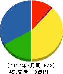 コーケン 貸借対照表 2012年7月期 コーケン 貸借対照表 2012年7月期