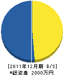 尾崎造園土木 貸借対照表 2011年12月期 尾崎造園土木 貸借対照表 2011年12月期