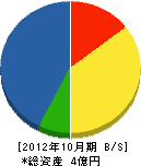 輪田道路 貸借対照表 2012年10月期 輪田道路 貸借対照表 2012年10月期