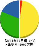 細野設備工業 貸借対照表 2011年12月期 細野設備工業 貸借対照表 2011年12月期