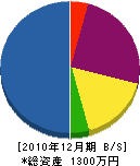 関西工業所 貸借対照表 2010年12月期 関西工業所 貸借対照表 2010年12月期