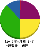 *田電気設計 貸借対照表 2010年8月期 *田電気設計 貸借対照表 2010年8月期