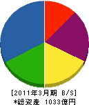 新電元工業 貸借対照表 2011年3月期 新電元工業 貸借対照表 2011年3月期