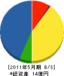 中川阿部建設 貸借対照表 2011年5月期 中川阿部建設 貸借対照表 2011年5月期