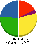 四電工 貸借対照表 2011年3月期 四電工 貸借対照表 2011年3月期