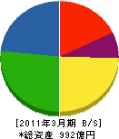 積水化成品工業 貸借対照表 2011年3月期 積水化成品工業 貸借対照表 2011年3月期