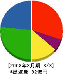 白石建設 貸借対照表 2009年3月期 白石建設 貸借対照表 2009年3月期