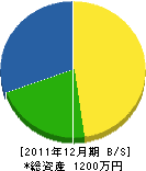 武村緑地園 貸借対照表 2011年12月期 武村緑地園 貸借対照表 2011年12月期