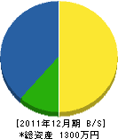 赤阪興業 貸借対照表 2011年12月期 赤阪興業 貸借対照表 2011年12月期