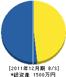 俊幸建設 貸借対照表 2011年12月期 俊幸建設 貸借対照表 2011年12月期