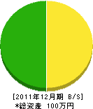 島村工務店 貸借対照表 2011年12月期 島村工務店 貸借対照表 2011年12月期