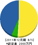 成和興業 貸借対照表 2011年12月期 成和興業 貸借対照表 2011年12月期