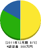 阿久津造園 貸借対照表 2011年12月期 阿久津造園 貸借対照表 2011年12月期