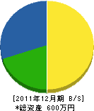 金井産業 貸借対照表 2011年12月期 金井産業 貸借対照表 2011年12月期