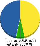 田辺設備工業所 貸借対照表 2011年12月期 田辺設備工業所 貸借対照表 2011年12月期