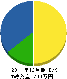 中川造園 貸借対照表 2011年12月期 中川造園 貸借対照表 2011年12月期