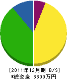 小嶺工業 貸借対照表 2011年12月期 小嶺工業 貸借対照表 2011年12月期