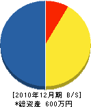 奥田建設 貸借対照表 2010年12月期 奥田建設 貸借対照表 2010年12月期