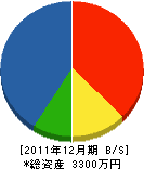 *住野利男 貸借対照表 2011年12月期 *住野利男 貸借対照表 2011年12月期