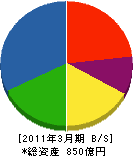 佐世保重工業 貸借対照表 2011年3月期 佐世保重工業 貸借対照表 2011年3月期