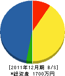九州心塗 貸借対照表 2011年12月期 九州心塗 貸借対照表 2011年12月期