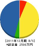 生駒土木 貸借対照表 2011年12月期 生駒土木 貸借対照表 2011年12月期