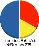 モリシン 貸借対照表 2011年12月期 モリシン 貸借対照表 2011年12月期