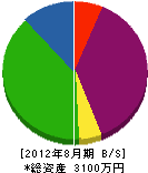 津川 貸借対照表 2012年8月期 津川 貸借対照表 2012年8月期