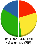 関口塗装工業 貸借対照表 2011年12月期 関口塗装工業 貸借対照表 2011年12月期