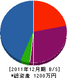 五十嵐設備 貸借対照表 2011年12月期 五十嵐設備 貸借対照表 2011年12月期