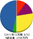 カブラサービス 貸借対照表 2011年12月期 カブラサービス 貸借対照表 2011年12月期
