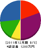 藤井住設 貸借対照表 2011年12月期 藤井住設 貸借対照表 2011年12月期