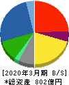 東テク 貸借対照表 2020年3月期