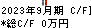 東京自働機械製作所 キャッシュフロー計算書 2023年9月期